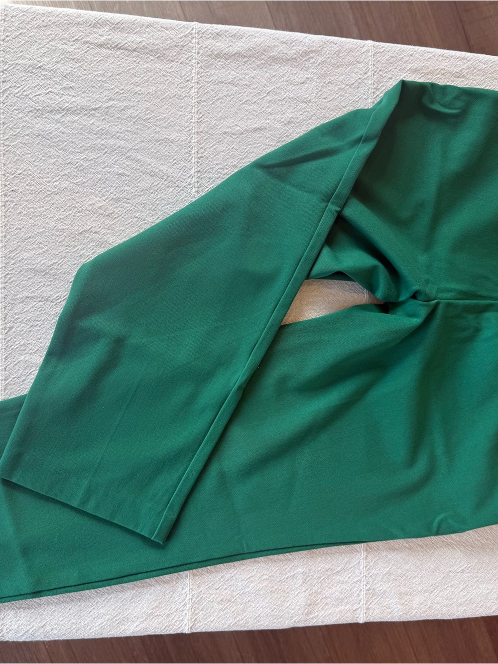 LOFT Deep Green Straight-Leg Pants